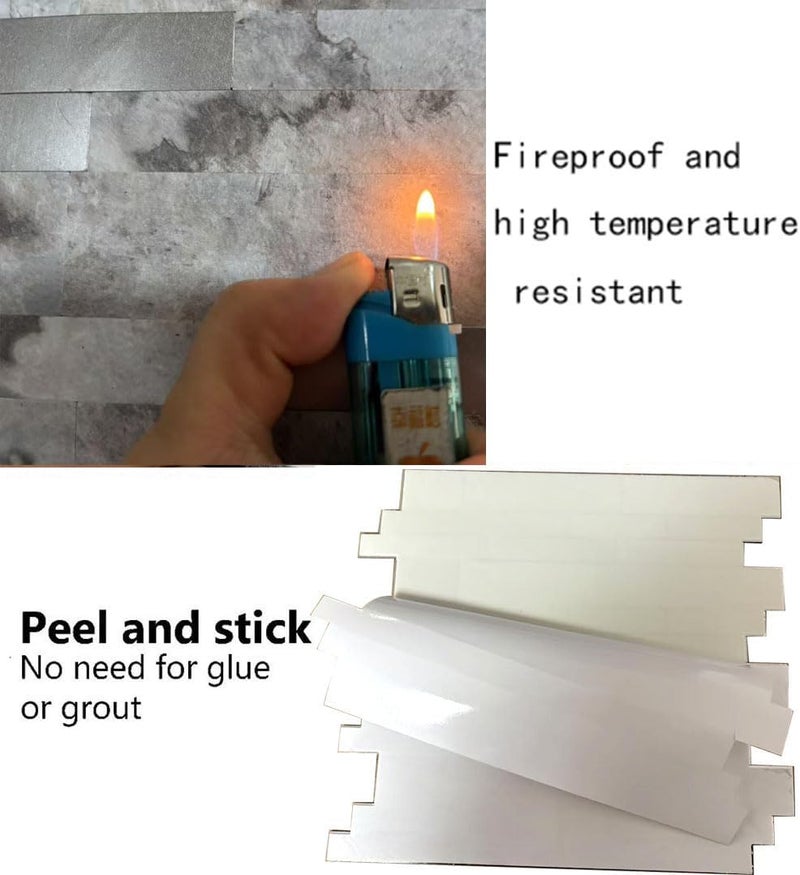 weimeisc 10-Sheet Peel and Stick Backsplash Tile, PVC Mixed Metal Stick on Backsplash Tiles for Kitchen (Darken Coffee+Frosted Grey) - Image 5
